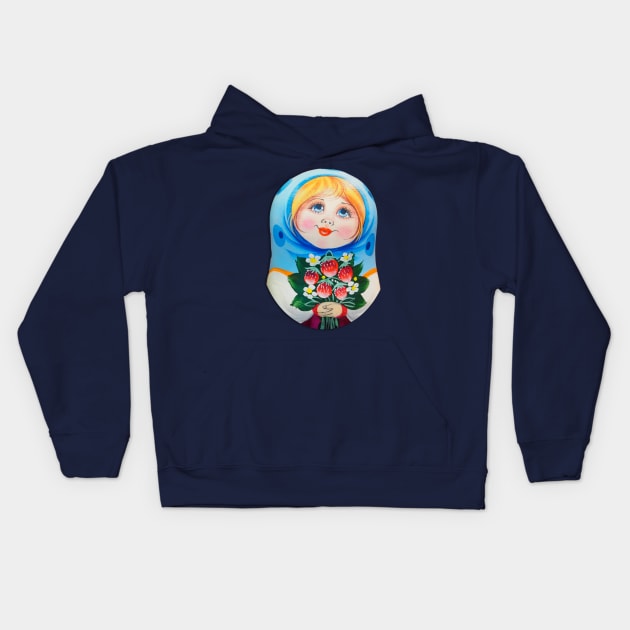 Matrioska. Blonde young girl Kids Hoodie by RiverPhildon